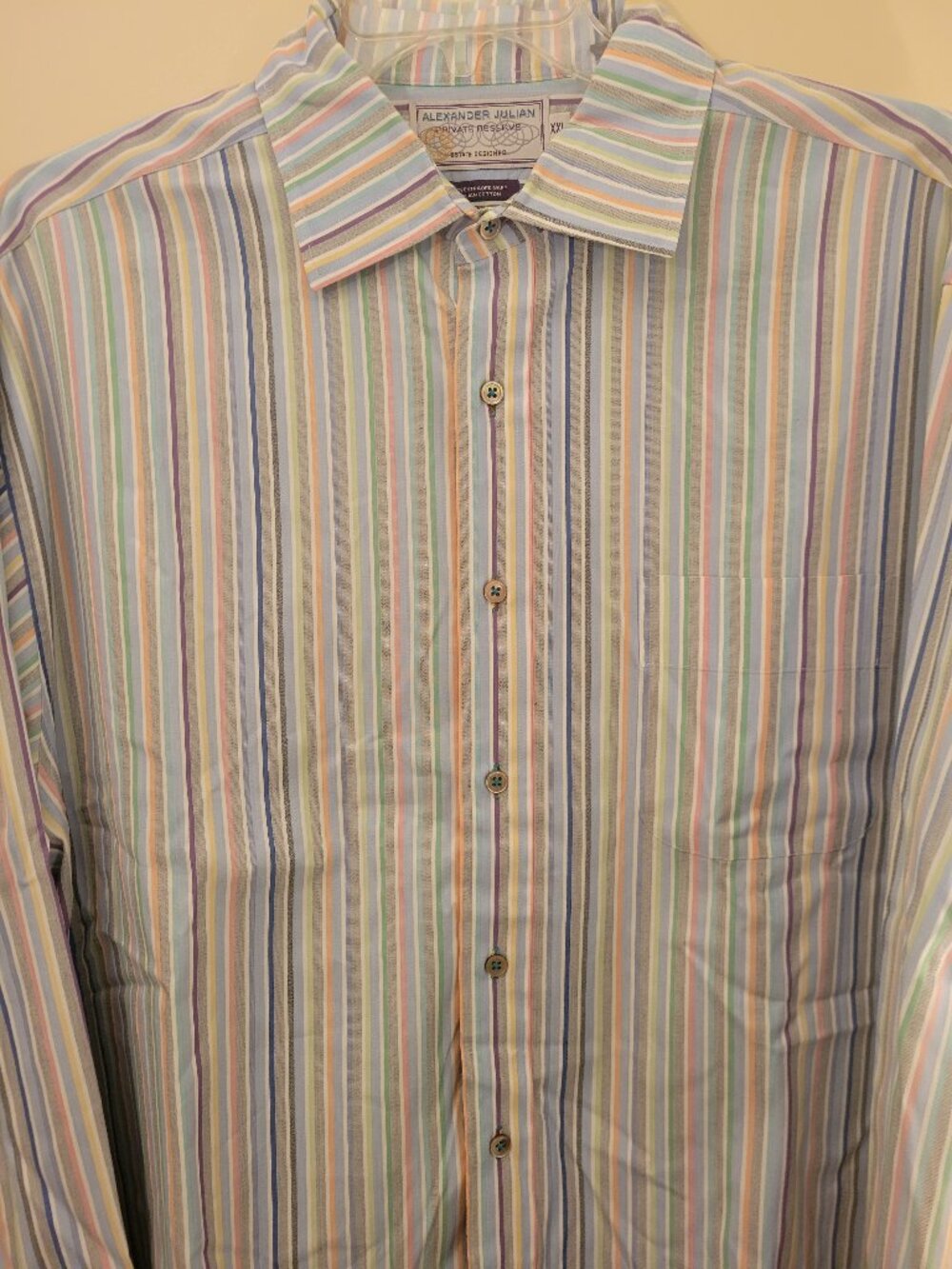 Alexander Julian Private Reserve Striped Men’s Shirt 100% Cotton XXL